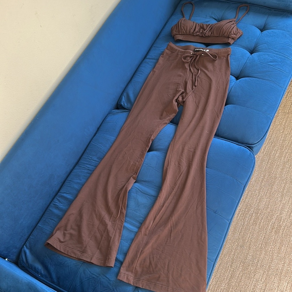 Brown Women's Pants Set
